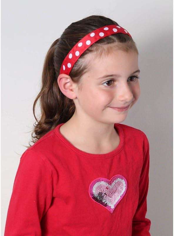 Sweaty Bands Womens Girls Headband - Non-Slip Velvet-Lined Fitness Hairband - Do The Polka Dots Red - Image 3