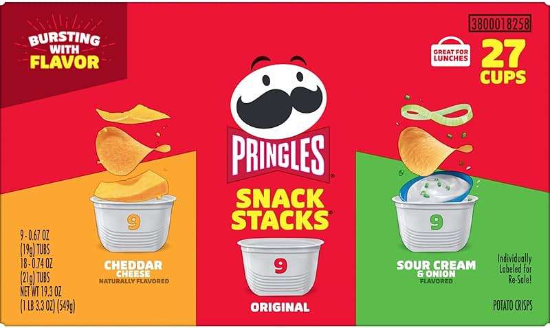 Pringles Potato Crisps Chips, Lunch Snacks, Snack Cups, Variety Pack, 19.3oz Box (27 Cups) - Image 7