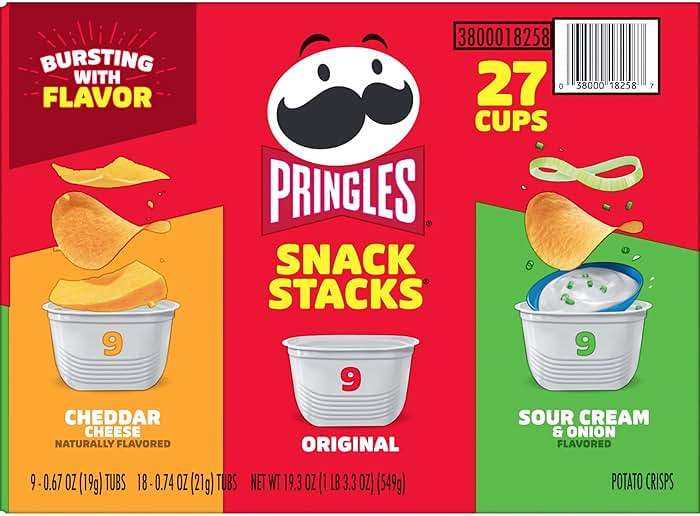Pringles Potato Crisps Chips, Lunch Snacks, Snack Cups, Variety Pack, 19.3oz Box (27 Cups) - Image 10
