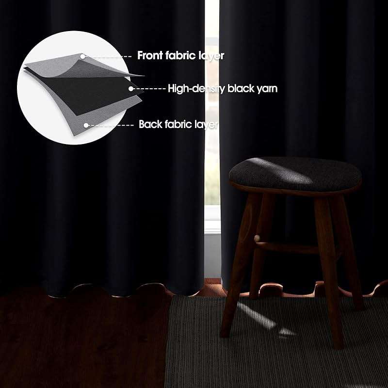 HOMEIDEAS Blackout Curtains for Bedroom 52 X 84 Inch Long 2 Panels Set Light Grey/Gray Room Darkening Curtains/Drapes, Soundproof Thermal Grommet Window Curtains for Living Room - Image 3