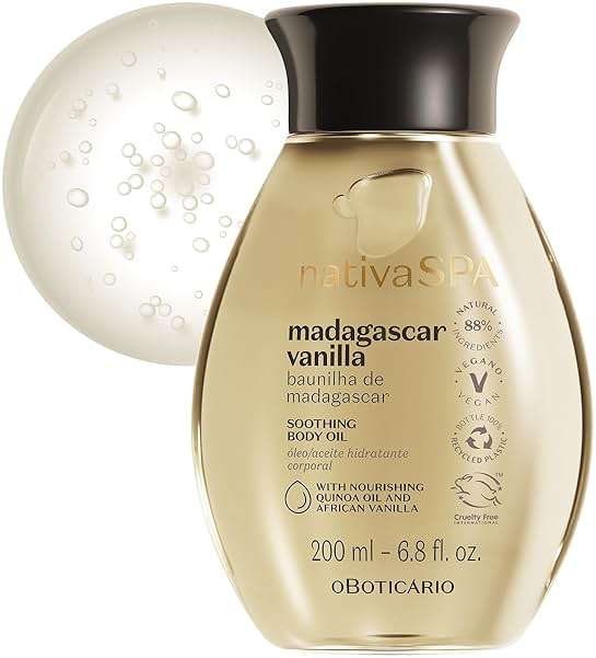 Nativa SPA by O Boticário, Madagascar Vanilla Body Oil, Soothing & Moisturizing, 6.8 Ounce - Image 1