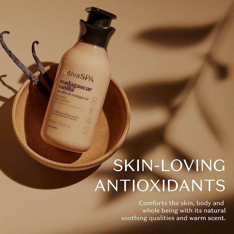 Nativa SPA O Boticário, Madagascar Vanilla Firming Body Lotion - 13.5 oz | 96% Natural Ingredient Moisturizer for Dry Skin with 10x Pure Quinoa Oil | Warm Gourmand Scent with Fragrance Microcapsules - Image 3