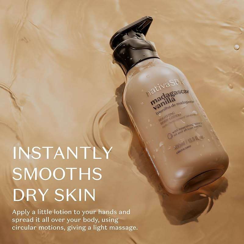 Nativa SPA O Boticário, Madagascar Vanilla Firming Body Lotion - 13.5 oz | 96% Natural Ingredient Moisturizer for Dry Skin with 10x Pure Quinoa Oil | Warm Gourmand Scent with Fragrance Microcapsules - Image 5