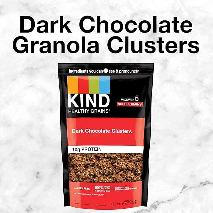Kind Healthy Grains Granola, Dark Chocolate Clusters, Gluten Free, Healthy Snack Mix, 10g Protein, 11oz, 6 Count - Image 4