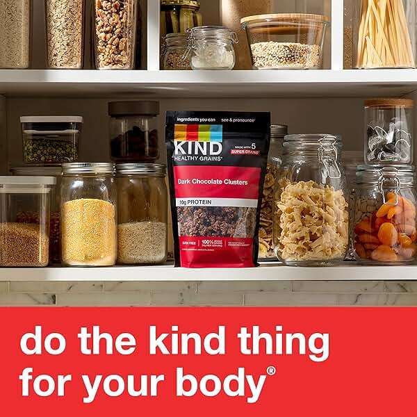 Kind Healthy Grains Granola, Dark Chocolate Clusters, Gluten Free, Healthy Snack Mix, 10g Protein, 11oz, 6 Count - Image 8