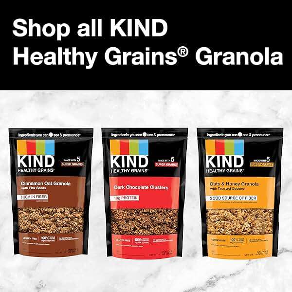 Kind Healthy Grains Granola, Dark Chocolate Clusters, Gluten Free, Healthy Snack Mix, 10g Protein, 11oz, 6 Count - Image 9