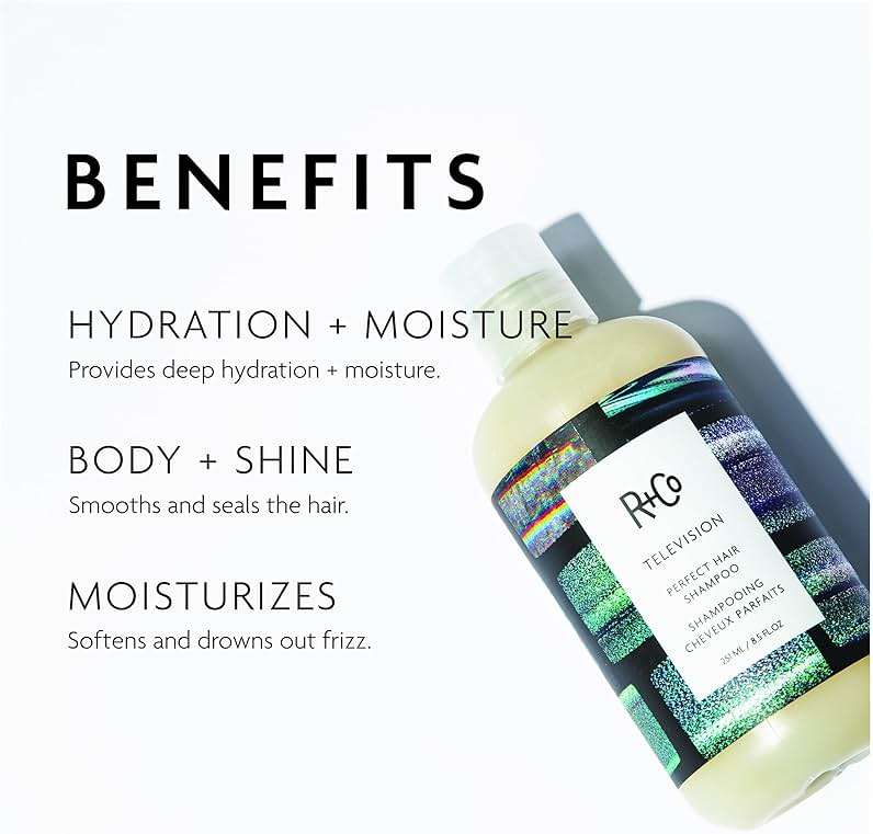 R+Co TELEVISION Perfect Hair Shampoo – Hydrating & Smoothing Hair Cleanser, Adds Shine & Softness, All Hair Types - Image 3