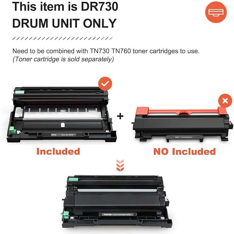 v4ink DR-730 Drum Compatible Replacement for Brother DR730 DR-730 DR760 Drum Unit for Brother HLL2325DW HLL2350DW HLL2370DW HLL2390DW HLL2395DW MFCL2690DW MFCL2710DW MFCL2717DW MFCL2750DW (NOT Toner) - Image 2
