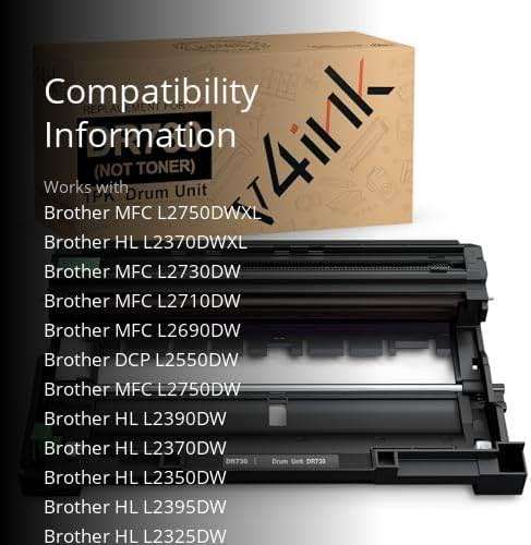 v4ink DR-730 Drum Compatible Replacement for Brother DR730 DR-730 DR760 Drum Unit for Brother HLL2325DW HLL2350DW HLL2370DW HLL2390DW HLL2395DW MFCL2690DW MFCL2710DW MFCL2717DW MFCL2750DW (NOT Toner) - Image 3