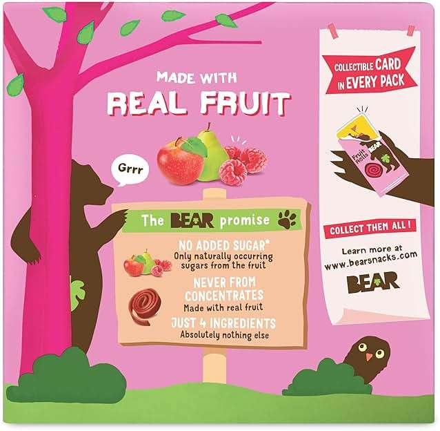 Bear Raspberry Fruit Yo Yo's 5 Count, .7 OZ - Image 2