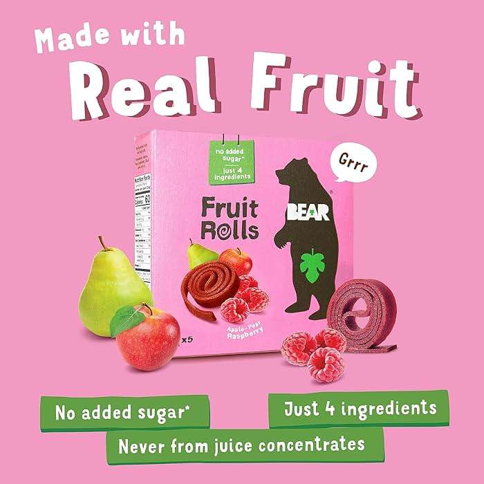 Bear Raspberry Fruit Yo Yo's 5 Count, .7 OZ - Image 4