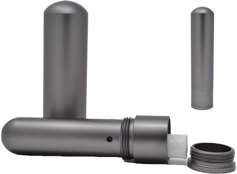 Prime Natural Essential Oil Aluminum Alloy Premium Blank Nasal Inhaler - Refillable Aluminum Empty Metal Inhaler - Space Gray Color - Comes with 5 Cotton Wicks - For Aromatherapy - Image 2
