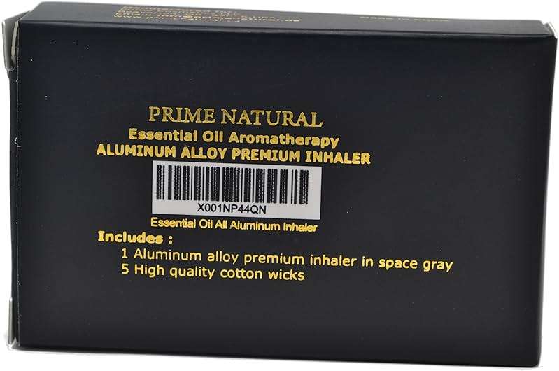 Prime Natural Essential Oil Aluminum Alloy Premium Blank Nasal Inhaler - Refillable Aluminum Empty Metal Inhaler - Space Gray Color - Comes with 5 Cotton Wicks - For Aromatherapy - Image 6