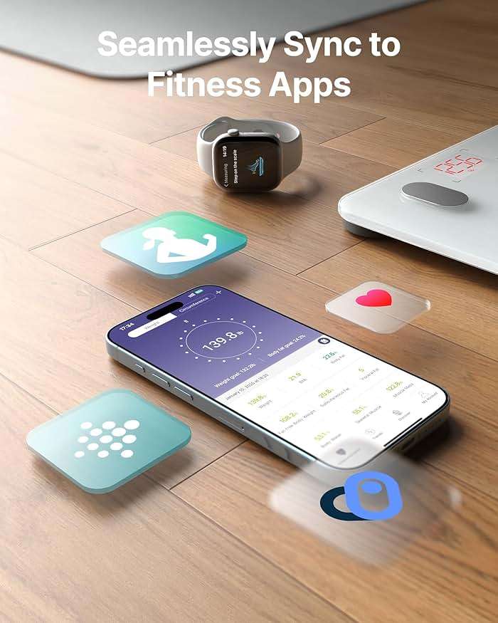FITINDEX Smart Scale for Body Weight, FSA&HSA Eligible, Scale with BMI, Body Fat, Muscle Mass, Bluetooth,13 Body Composition Analyzer, Sync APP, Digital Bathroom, 400lb, White - Image 6