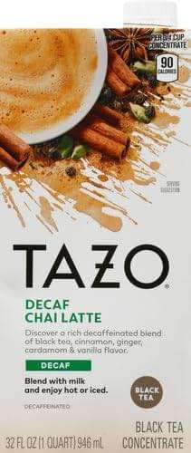 TAZO Decaf Chai Latte, Black Tea Concentrate, Easy-to-Serve Chai Tea for Everyday Lattes, Hot or Iced Tea and Mocktails, 32 oz Tea Mix Carton - Image 4