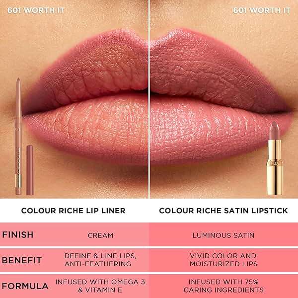 L'Oreal Paris Colour Riche Lip Liner Pencil, Creamy Lip Liner with Omega 3 and Vitamin E, 782 Toffee To Be (Warm Deep Brown), Pack of 2 - Image 7