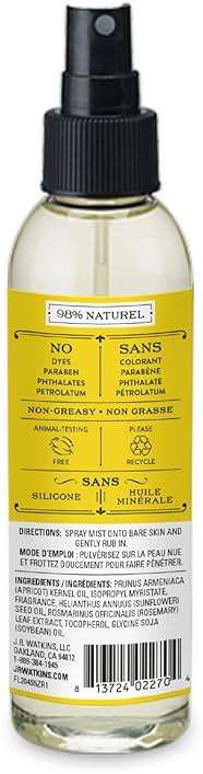 J.R. Watkins Natural Hydrating Body Oil Mist, Lemon Cream, Moisturizing Body Oil Spray for Glowing Skin, USA Made and Cruelty Free, 6 fl oz, Single - Image 8