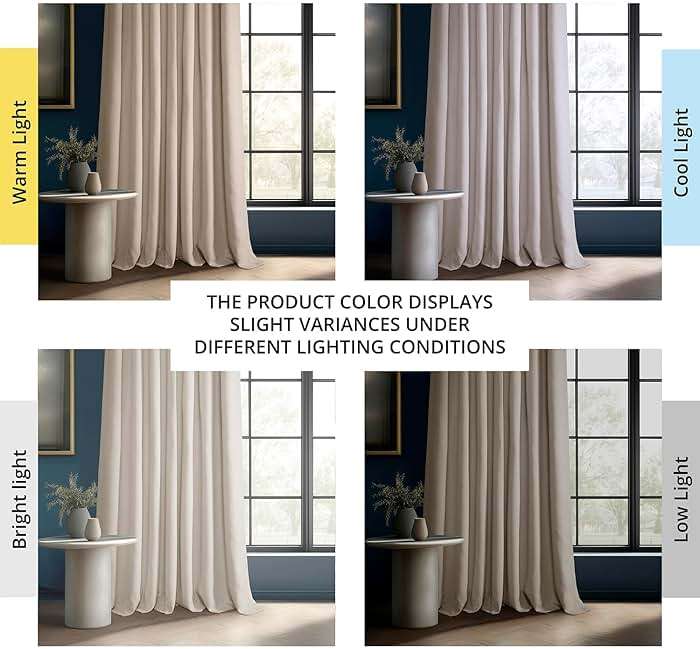 HPD Half Price Drapes - Faux Linen Curtains for Living Room (1 Panel) - 50W X 108L - Textured Room Darkening Curtains for Bedroom 108 Inches Long - Drapes for Home Decor, Birch Taupe - Image 2