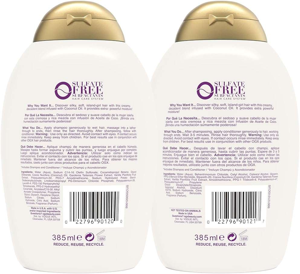 OGX Extra Strength Damage Remedy + Coconut Miracle Oil Shampoo & Conditioner for Dry, Frizzy or Coarse Hair, Hydrating & Flyaway Taming Conditioner, Paraben-Free, Sulfate-Free, 13 Fl Oz, 2 Pack - Image 9