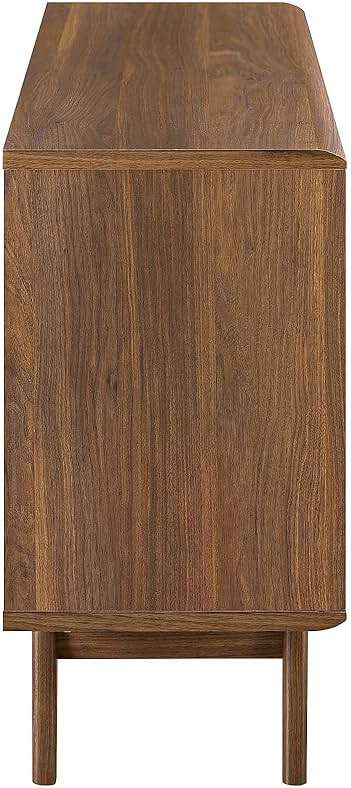 Modway Render Mid-Century Modern Two-Tier Display Stand in Walnut - Image 5