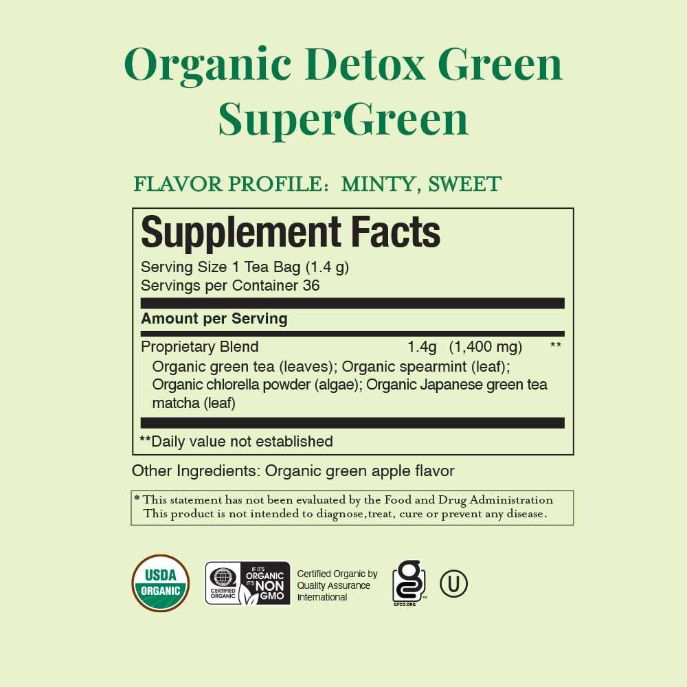 The Republic of Tea – Organic SuperGreen Detox Green Tea, 36 Tea Bags, Gluten Free - Image 2