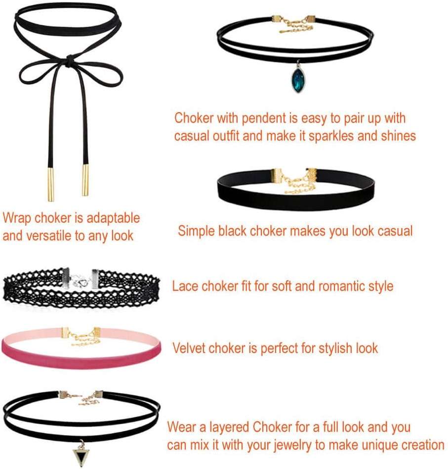 PAXCOO 50Pcs Black Choker Necklaces Set for Ladies and Women - Image 2