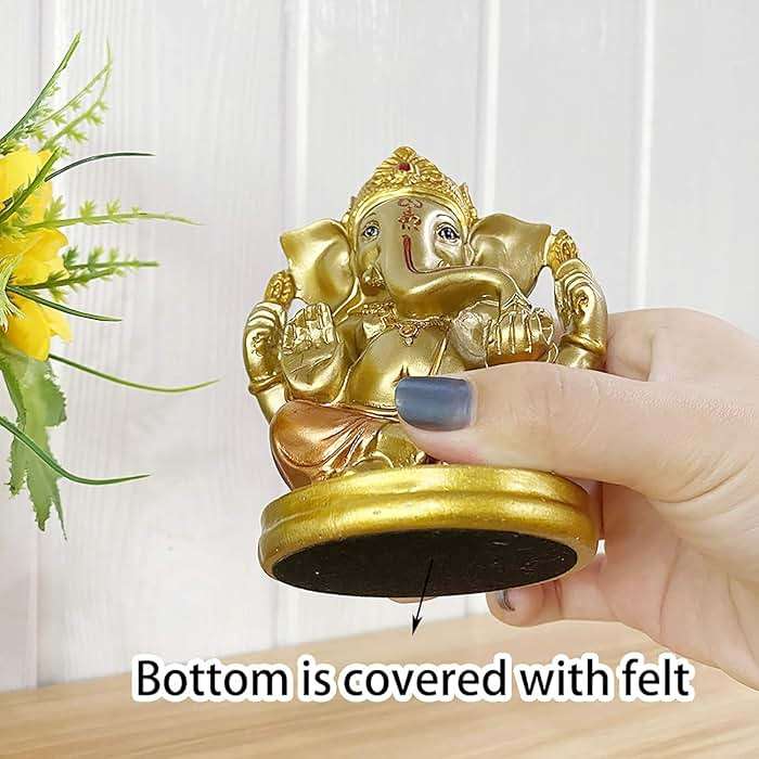 alikiki Indian God Lord Ganesha Statue - 5" H Hindu God Ganesh Idol for Diwali Gifts Meditation Yoga Room Altar Decoration Home Temple Mandir Pooja Item - Image 8