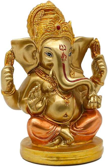 alikiki Indian God Lord Ganesha Statue - 5" H Hindu God Ganesh Idol for Diwali Gifts Meditation Yoga Room Altar Decoration Home Temple Mandir Pooja Item - Image 9