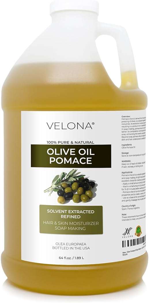 velona Olive Pomace Oil 64 Fl Oz | 100% Pure and Natural Carrier Oil | Refined | Skin, Hair, Body & Face Moisturizing | Use Today - Enjoy Results. - Image 1
