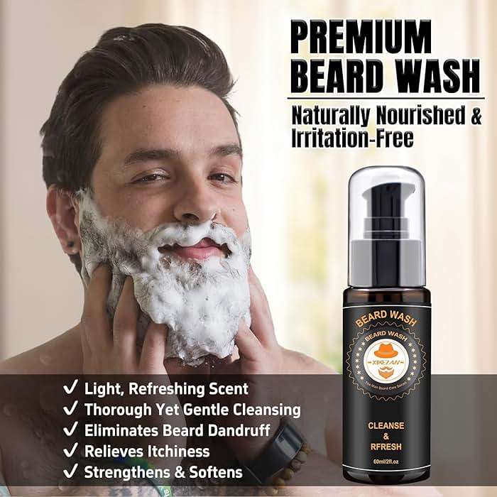 XIKEZAN Fathers Day Gifts for Dad Husband,Beard Kit for Men Grooming & Care w/Beard Conditioner, Wash,Oil,Balm,Birthday Valentines Easter Gifts for Mens Him Boyfriend Christmas Stocking Stuffers - Image 3
