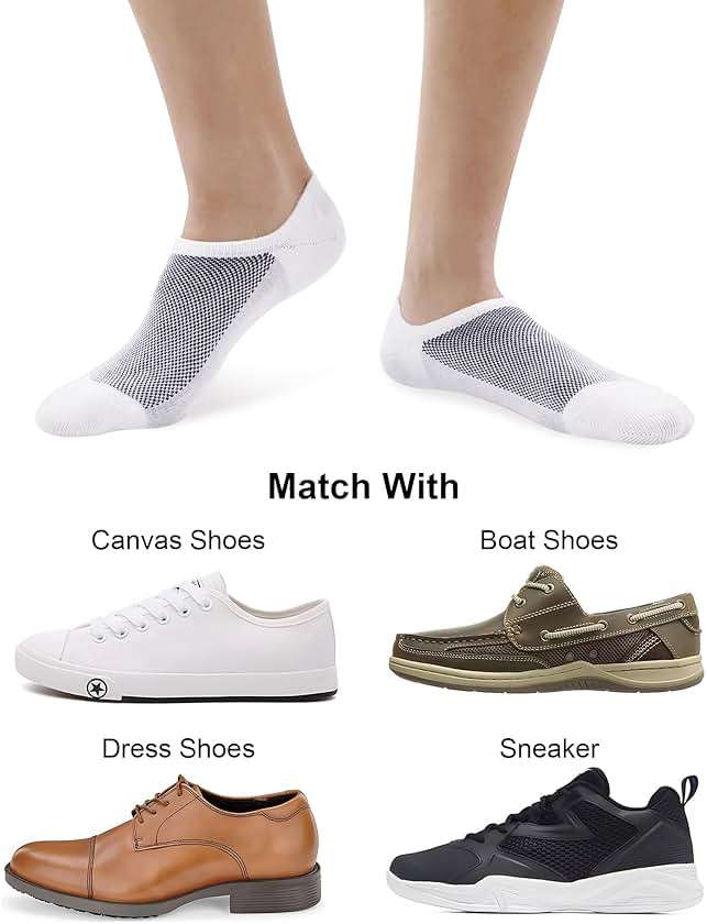 SIXDAYSOX No Show Socks for Men 6/8 pack Cotton Thin Low Cut Non Slip for Loafer Flats Sneakers 5-8/9-11/12-15 - Image 3