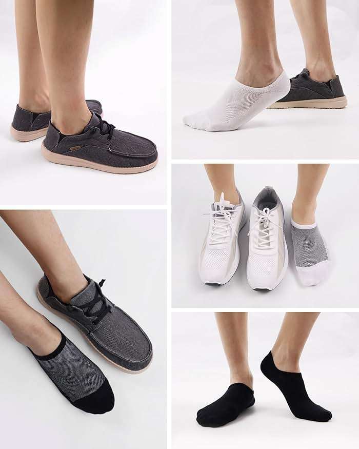 SIXDAYSOX No Show Socks for Men 6/8 pack Cotton Thin Low Cut Non Slip for Loafer Flats Sneakers 5-8/9-11/12-15 - Image 6