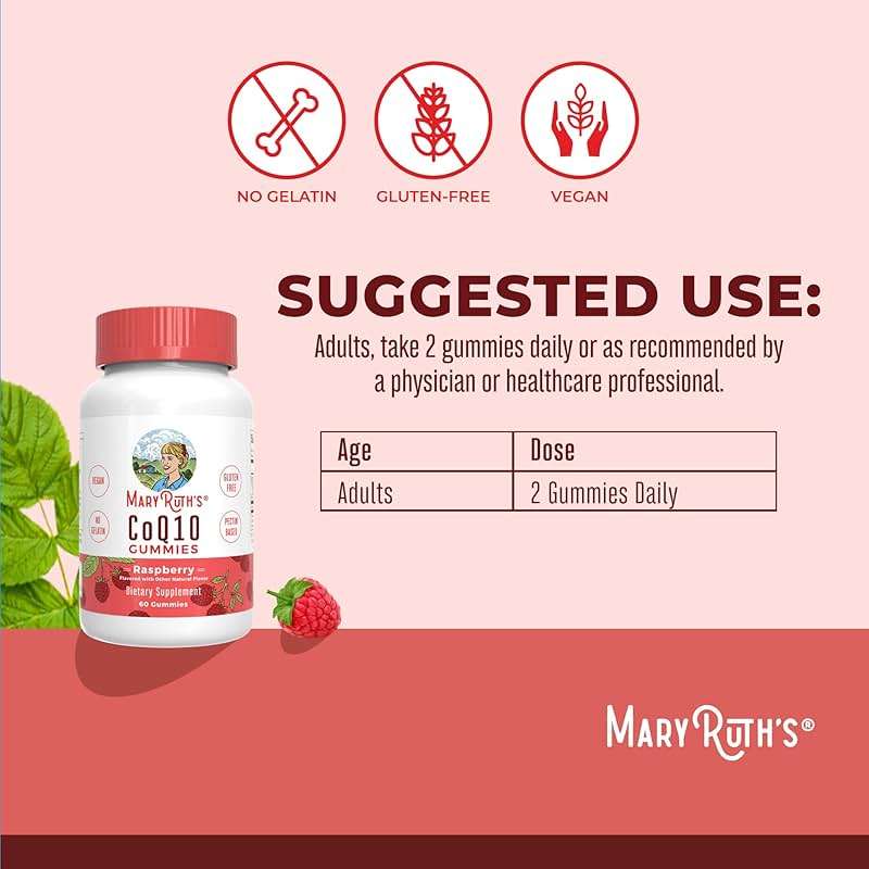 MaryRuth Organics CoQ10 Gummies | Coenzyme Q10 | Gummy Supplements for Heart Health & Cellular Health | Antioxidant | CoQ10 120 mg | Vegan | Non-GMO | Gluten Free | 60 Count | 1 Month Supply - Image 3