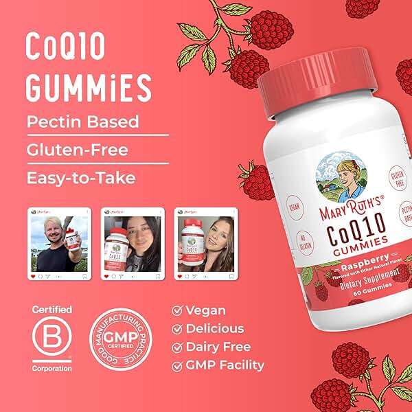 MaryRuth Organics CoQ10 Gummies | Coenzyme Q10 | Gummy Supplements for Heart Health & Cellular Health | Antioxidant | CoQ10 120 mg | Vegan | Non-GMO | Gluten Free | 60 Count | 1 Month Supply - Image 8