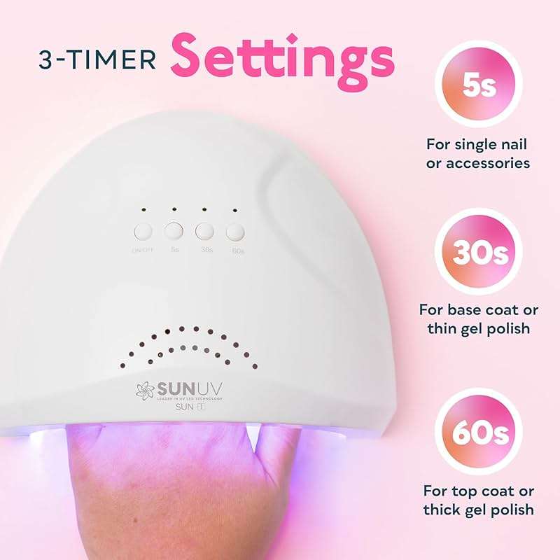 SUNUV UV LED Nail Lamp, Gel Light for Nail Polish UV Dryer with 3 Timers SUNone White - Image 3