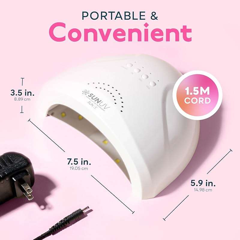 SUNUV UV LED Nail Lamp, Gel Light for Nail Polish UV Dryer with 3 Timers SUNone White - Image 5