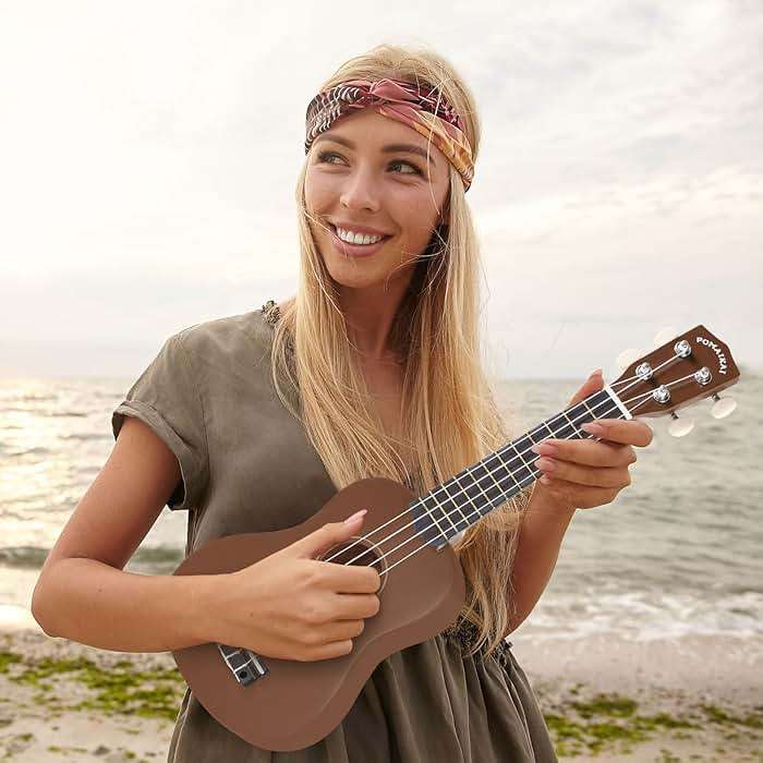 POMAIKAI Soprano Wood Ukulele Starter Ukelele Hawaii Guitar 21 Inch for Beginners and Students(Brown) - Image 8