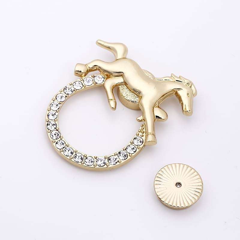 SenFai Horse Lucky Horseshoe Magnetic Brooch Eyeglass Holder 3 Tone - Image 5