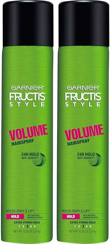 Garnier Fructis Sky-Hi Volume Hairspray, Anti-Humidity Volumizing Spray With Bamboo Extract, Provides 24-Hour of Flexible Hold and Frizz Control, 8.25 oz, 2 Count (Packaging May Vary) - Image 1