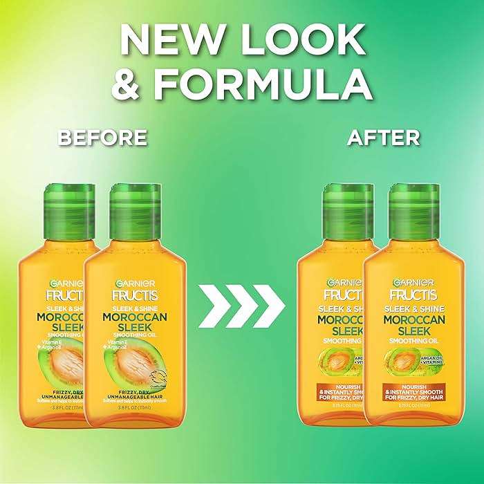 Garnier Fructis Sleek & Shine Moroccan Sleek Smoothing Oil for Frizzy, Dry Hair, Argan Oil, 3.75 Fl Oz, 2 Count (Packaging May Vary) - Image 7