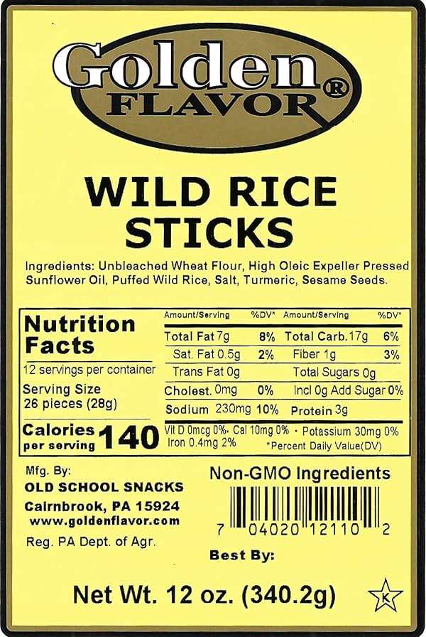 Golden Flavor Wild Rice Sticks - 3 Pounds Total - 4 Bags of 12 Ounces - Image 2