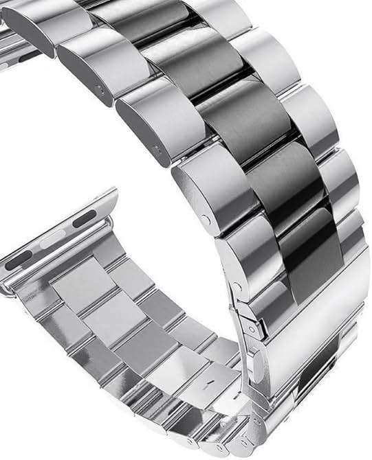 U191U Metal Bands Compatible with Apple Watch Band 41mm 40mm 38mm, Dressy Stainless Steel Chain Strap for Men iWatch Series Ultra/Ultra2/9/8/7/6/5/4/3/2/1 SE, Black - Image 4