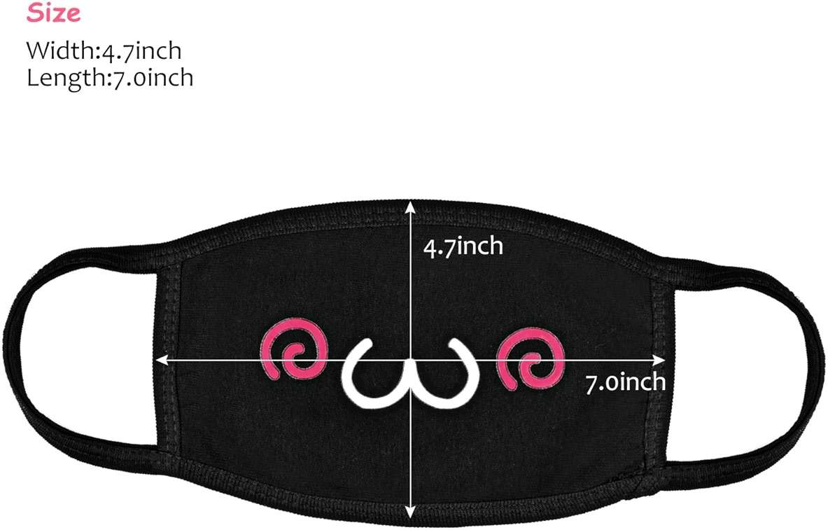 Aniwon Kawaii Muffle Mask, 5 Pack Anti-Dust Anime Cotton Mouth Mask Cute Kaomoji Face Mask - Image 2