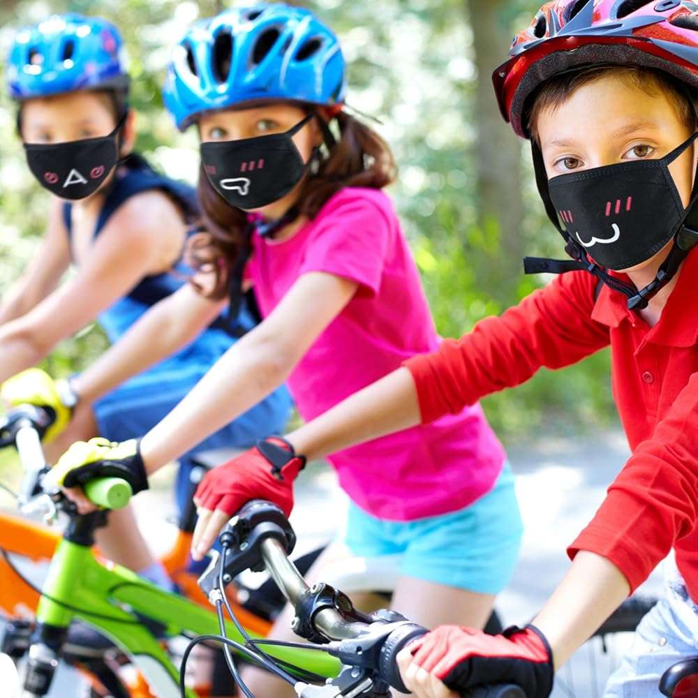 Aniwon Kawaii Muffle Mask, 5 Pack Anti-Dust Anime Cotton Mouth Mask Cute Kaomoji Face Mask - Image 6