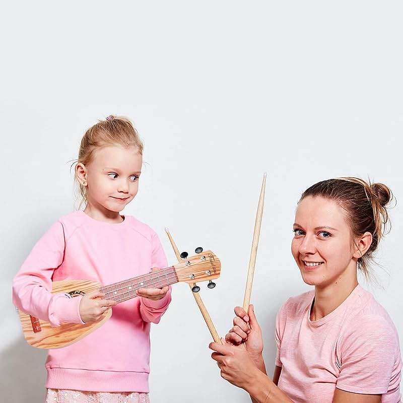 YOLOPLUS+ 17 Inch Kids Ukulele Guitar Toy 4 Strings Mini Children Musical Instruments Educational Learning Toy for Toddler Beginner Keep Tone Anti-Impact Can Play with Picks/Strap/Primary Tutorial - Image 6