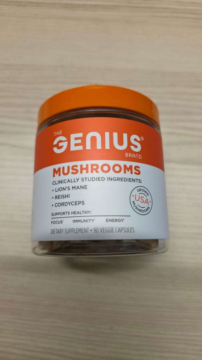 The Genius Brand Genius Mushrooms - Plant-Based Supplement for Immune, Focus & Energy Support - Lion's Mane, Cordyceps & Reishi - Organic & Non-GMO - 90 Veggie Capsules - Image 8