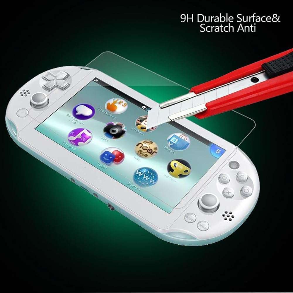 AKWOX 2 Front+2 Back Covers Screen Protectors Compatible with Sony PlayStation Vita 2000, 9H Tempered Glass Front and HD Clear PET Back Film - Image 4