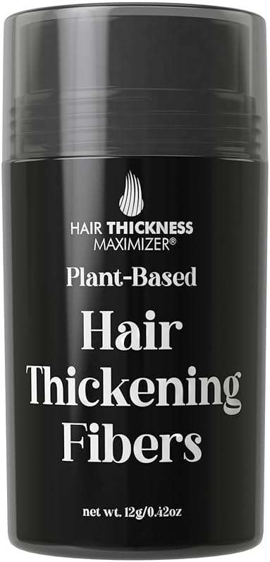 Hair Fibers for Thinning Hair for Women, Men. Plant-Based Formula for Instant Hairline & Bald Spot Coverage. Non-Itchy, Easy to Wash Out (Black) - Image 1