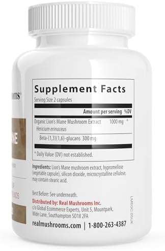 Real Mushrooms Lions Mane Mushroom Cognition (120 Capsules) Lions Mane Mushroom Powder Extract Capsules | Brain Supplement, Brain Vitamins, Focus Supplement - Image 8