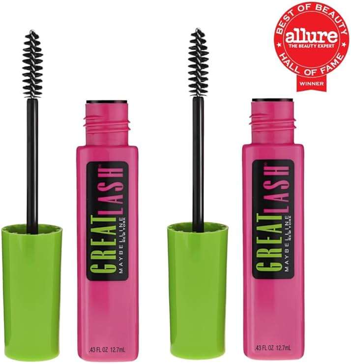 Maybelline Great Lash Washable Mascara Makeup, Volumizing Lash-Doubling Formula That Conditions As It Thickens, Very Black, 2 Count - Image 2